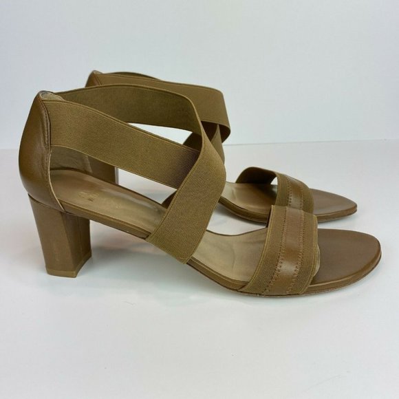 Stuart Weitzman Heeled Sandals 10 Midexter Stretch Strappy Chunky Leather‎ - Picture 2 of 10